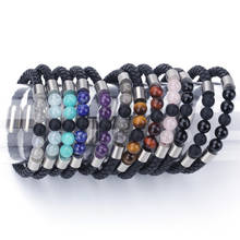 New Hot Bracelets For Women Fill Beads Leather Strand Bracelet With Magnetic Clasp Wristband Rope Braided Bracelets Jewelry 2024 - buy cheap