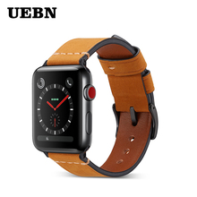 Ремешок UEBN кожаный для iWatch, Apple Watch Series 1/2/3/4, 38/42 мм, 40/44 мм 2024 - купить недорого