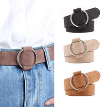 Seabigtoo Buckle free PU leather belts for jeans casual round circle buckle wide belt for women dress female Faux Leather straps 2024 - buy cheap