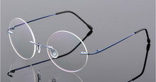 Eyesilove novas mulheres Liga de Titânio Sem Aro óculos de miopia lentes redondas Óculos Míopes óculos de grau-0.50-6.00 2024 - compre barato