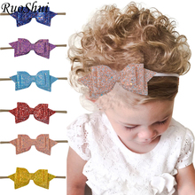5 Inch Glitter Bows Elastic Headband for Girl Kids Rubber Bandage Hairband Turban Headbands Headwrap Headwear Hair Accessories 2024 - buy cheap