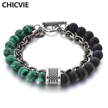 CHICVIE Luxury Brand Stainless Steel Bracelet Silver Bracelet Bangles Charms For Women Men Handmade Bracelets Femme SBR190036 2024 - buy cheap