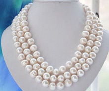 SALE 7-8MM Rice WHITE Natural freshwater PEARL 17" NECKLACE -nec5024 2024 - buy cheap