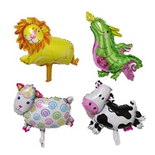 Globos inflables de animales para niños, Mini León, oveja, vaca, dragón de fuego, decoración de feliz cumpleaños, día de fiesta, juguete 2024 - compra barato