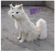 new big simulation fox toy resin&fur sitting white fox doll model gift about 38x20x54cm 2257 2024 - buy cheap