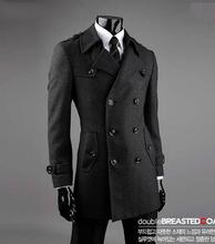 Grey casual Double-breasted wool coat men suits 2020 trench jackets mens wool coats overcoats dress winter plus size S - 9XL 2024 - buy cheap