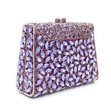 Вечерние сумки-клатчи с фиолетовыми кристаллами, женские клатчи, роскошные стразы, женские вечерние сумочки, модные женские вечерние сумки для банкета 2024 - купить недорого