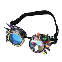 Rainbow Glasses Crystal Lenses Men Women Colorful Rivets Steampunk Goggles Cosplay Vintage Gothic Eyewear 2024 - buy cheap
