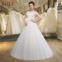 Sld003-vestido de noiva com renda, manga curta, aberto, costas abertas, noiva, novidade, verão 2024 - compre barato