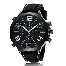 Fashion  V6 Top Brand Mens Big Dial Quartz Watch Man Sporst Leather Student Gift WristWatches 2024 - buy cheap