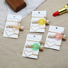 ZOSHI 3PCS Korea Vintage Acrylic Resin Beads Hairpins Imitiation Pearl Metal Gold Color Hair Clips Hair Accessories for Women 2024 - compre barato