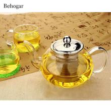 Behogar 600/800/1000ml Glass Teapot High Temperature Resistant Loose Leaf Flower Tea Pot W/Stainless Steel Infuser Strainer Lid 2024 - buy cheap