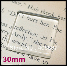 50pcs/lot, Good Quality 30mm Flat Square Transparent Clear Magnifying Glass Cabochon 2024 - buy cheap