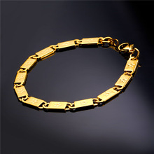 Rock Star-pulsera de oro con cadena de mano para hombre, joyería de moda, pulseras de acero inoxidable 316L/Color dorado, nuevo GH1861 2024 - compra barato