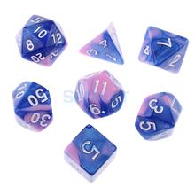 7PCS Polyhedral Dice Toy 16mm D20 D12 D10 D8 D6 D4 for Dungeons & Dragons Board Games Blue Pink Dice play toys for children 2024 - buy cheap