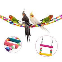 Pet Bird Parrot Wood Colorful Climbing Ladder toy Cableway Hamster Toys Rope Parrot Bites Harness Cage Parakeet 2024 - buy cheap