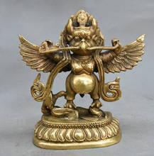 5" Tibet Tibetan Buddhism Brass Redpoll Winged Garuda Bird Eagle Buddha Statue 2024 - buy cheap