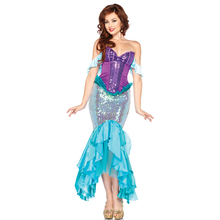 Halloween Women's Mermaid Deluxe Sequins Costume Mermaid Cosplay Costume Clubwear Adult 40004 2024 - buy cheap