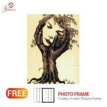 Framed 5D DIY Full Drill Women Face Tree Diamond Painting Handmade Embroidery Mosaic Abstract Diamond Painting 2024 - buy cheap