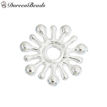 DoreenBeads Spacer Beads Christmas Snowflake silver color About 10mm(3/8")x 10mm(3/8"), Hole:Approx 1.8mm, 200 PCs 2024 - buy cheap