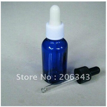 Botella de aceite esencial azul de 20 ml con tapa de plástico, gotero de silicona/vidrio para embalaje cosmético 2024 - compra barato