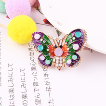 LUBOV Vivid Like Colorful Enamel Butterfly Brooches Pins Crystal Rhinestone Inlaid Butterfly Gold Color Metal Brooch Pin 2019