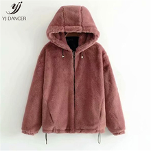 Abrigo corto de piel sintética suave y cómodo para mujer, chaqueta de piel de manga larga con capucha, moda de otoño e invierno, 2019, H00846 2024 - compra barato