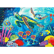 5D DIY Diamond Paintings Full Round Drill Turtle and Fish Mosaic Landscape Vevet Canvas Kits Embroidery Sticker Decoration Home 2024 - buy cheap