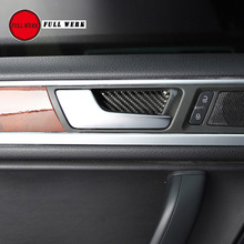 1 Set Car Styling Interior Door Handle Bowl Sticker Decoration Cover Trim for Touareg 2011-2018 Epoxy Carbon Fiber SS Decor 2024 - buy cheap