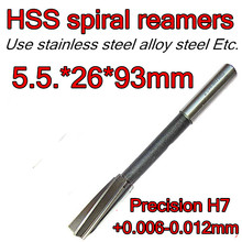 5.5.*26*93mm  2pc/set Processing length 26 mm  Petiole 5 mm  HSS spiral reamers drill  Precision H7 +0.006-0.012mm Free shipping 2024 - buy cheap