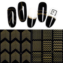 12 Pcs 144 Designs Golden 3D Nail Stickers Decals Foil Tips Tape Line DIY Design Nail Art Stickers Manicure Tools Decorations 2024 - buy cheap