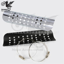 chrome motorcycle exhaust muffler pipe heat shield cover heel guard for Harley Custom Free shipping 2024 - buy cheap