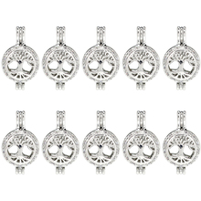 10x K1075 Rhinestone Tree of Life Beads Cage Pendant Perfume Essential Oil Diffuser Pearl Cage Locket Pendant 2024 - buy cheap