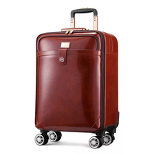 Marca de moda de cuero genuino equipaje rodante spinner llevar en alta calidad carro maleta con ruedas de cubierta de carrito 2024 - compra barato