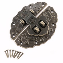 Cadeado decorativo para caixa de joias, fecho de metal antigo 56*44mm, com parafusos, hardware para móveis retrô 2024 - compre barato