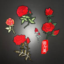 10Set 110pcs red rose flower patches embroidery applique clothes sewing on patch DIY badge patch accessories for bag jean 2024 - buy cheap