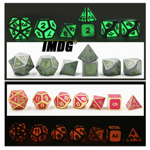 IMDG 7 unids/set creativo juego de dados RPG poliedro de Metal dados DND Digital luminoso juego de dados 2024 - compra barato