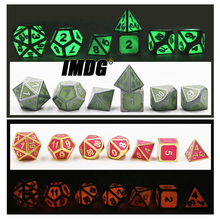 IMDG 7pcs/set Creative RPG Game Dice Polyhedron Metal Dice DND Luminous Digital Game Dice 2024 - buy cheap