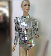 Sequin Mirror Light One-Piece Bodysuit Women Sexy Silver Female Singer DJ DS Dance Stage Costume Outfit Show Clothing Dress Wear 2024 - buy cheap