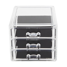 Home Desktop Organizer Vanity Acrylic 3 Drawers Cosmetic Make Up Organizer Clear Plastic Makeup Storage Box For Jewelry 2024 - buy cheap