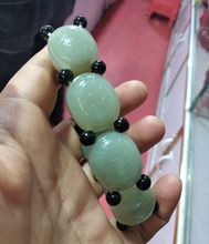 Pulsera de Jade VERDE natural, amuleto tallado a mano, brazalete de cuentas 2024 - compra barato