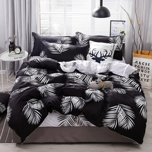 2019 Modern Gray Banana Leaf Printed Duvet Cover Polyester Cotton Quilt Cover with Zipper Adult Bedding Sets Bedspreads 2024 - buy cheap