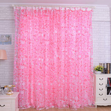 Window Curtain For Bedroom Living Room Decoration Maison Translucent Voile Curtains Door Colorful Pink Floral Pattern 2024 - buy cheap