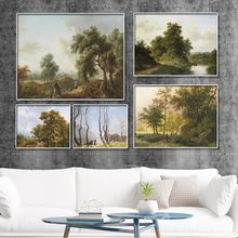 Home Decoration Print Canvas Wall Art Picture Paintings Horizontal Rectangle Forest oil painting Snowy trees and dead trees 2024 - buy cheap