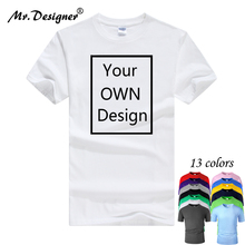 Ваш собственный дизайн фирменный логотип/изображение на заказ Мужская и женская хлопковая футболка DIY с коротким рукавом Повседневная футболка Топы Одежда Футболка fc002 2024 - купить недорого
