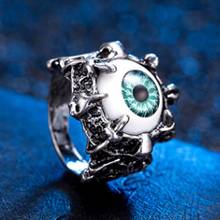 Men's Vintage Dragon Claw Eye Skull Ring Stainless Steel Biker Ring Eyeball Halloween Party Props Men Jewelry 2024 - buy cheap