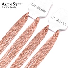 ASONSTEEL 1mm 10Pcs/Lot Rose Gold Link Chain Necklaces 316L Stainless Steel Chains Necklaces For Jewelry Making DIY High Quality 2024 - buy cheap