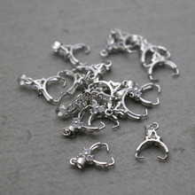 10PCS Silver-plate Pendant Clip Crystal Metal Fittings For Accessory clamp Machining Metal Parts Necklace DIY New Jewelry Making 2024 - buy cheap