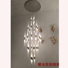 New creative chandelier modern minimalist engineering exhibition hall staircase living room art chandeliers led lighting fixture 2024 - buy cheap