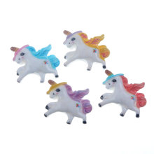 Cabujones de unicornio de resina de 25x24mm, adornos artesanales para álbum de recortes, accesorios Diy, 20 Uds. 2024 - compra barato